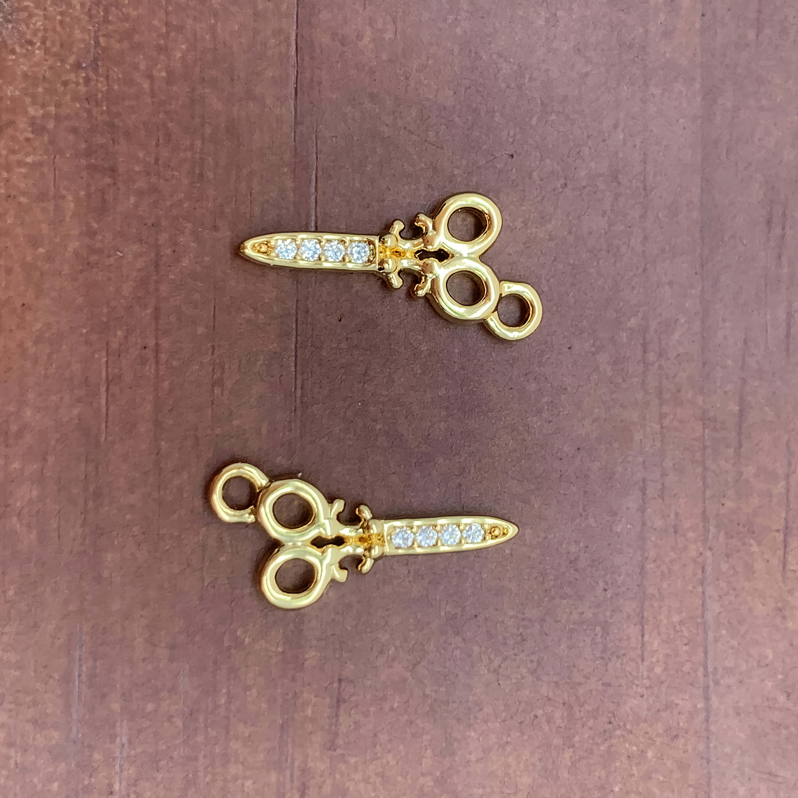 3pcs Scissor Design 18K Gold Plated Jewelry Pendant Set